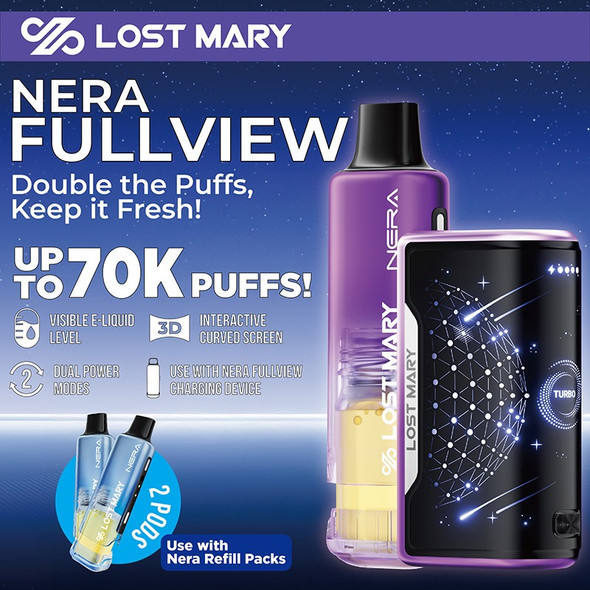 Lost Mary Nera Fullview 70K Nera Fullview Device + 2 Nera Fullview Refill Pods) (5-Pack)