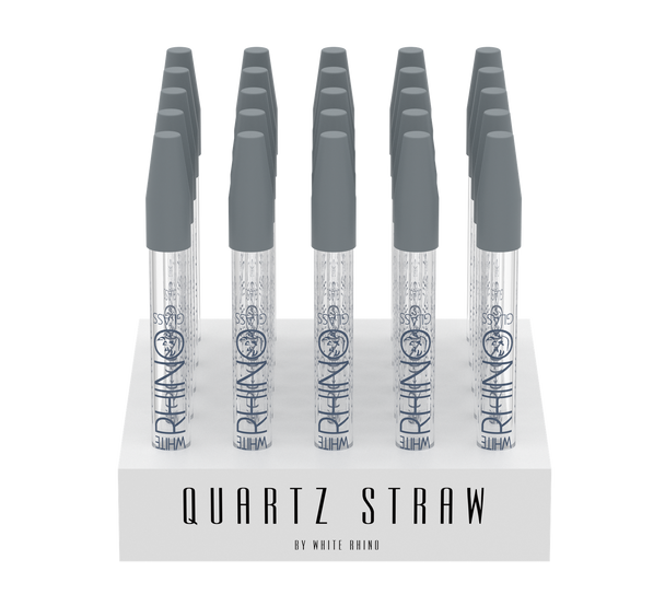Quartz Dab Straw With Silicone Cap - 25 Count Display
