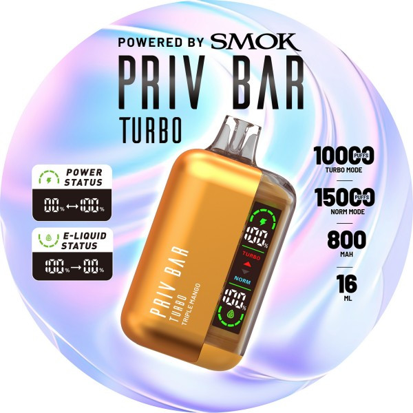 Priv Bar Turbo By Smok - 15000 Puffs Disposable Vape