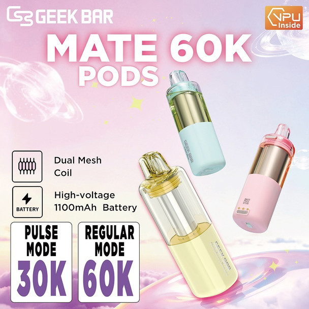 Geek Bar MATE 60K Disposable Pod 5% (5-Pack)