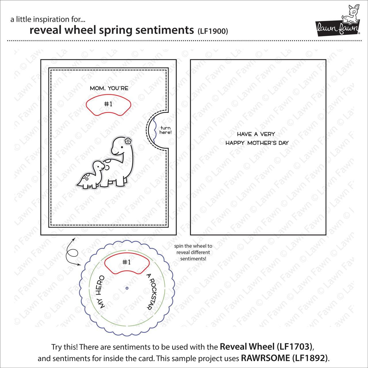 Lawn Fawn Reveal Wheel Spring Sentiments 4X6 Clear Stamp Set Art ...