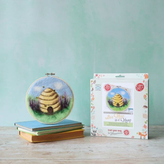 The Crafty Kit Company Sloth in a Hoop Needle Felting Kit