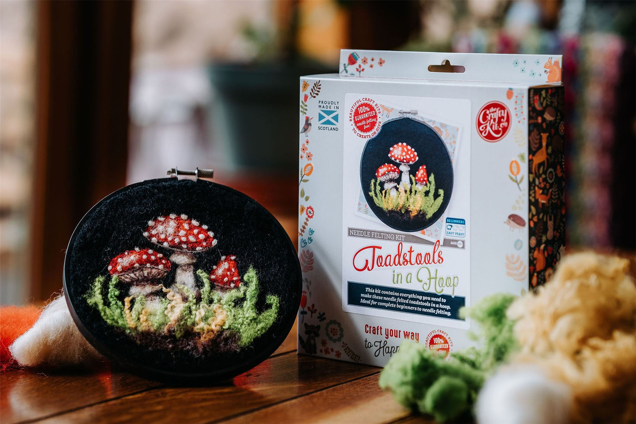 Toadstool Felt Appliqué Hoop Craft Kit – Hipstitch