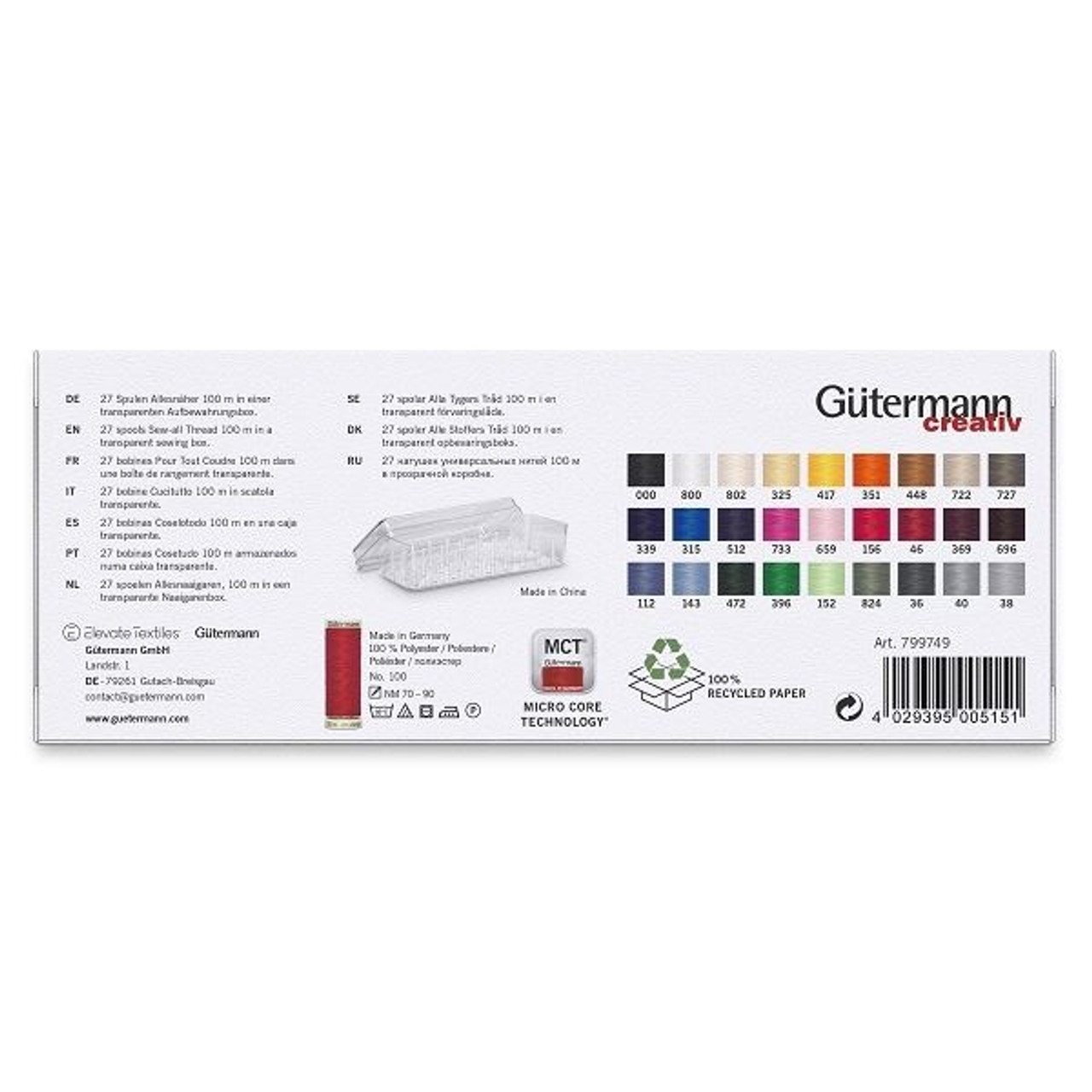 Gütermann Sewing Thread Box for 27 Spools 