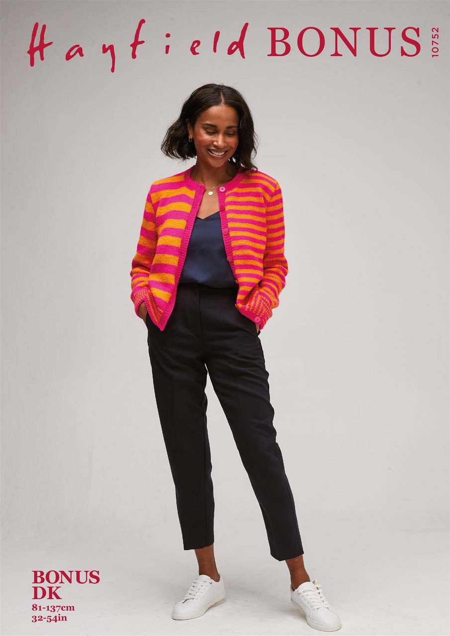 Hayfield Bonus DK Electric Asymmetric Cardigan Knitting Pattern