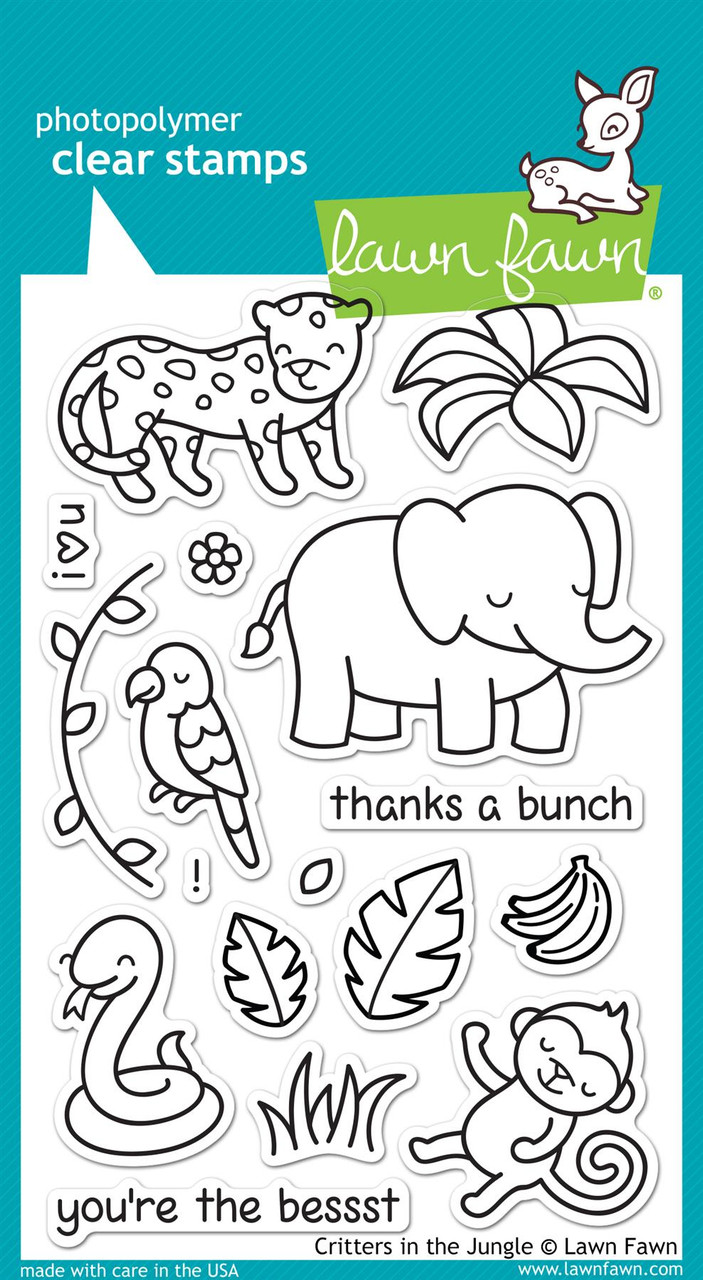 Lawn Fawn Critters In The Jungle 4X6 Clear Stamp Set Art & Craft ...