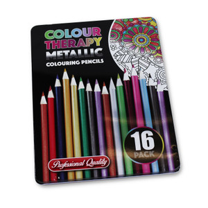 Colour Therapy Metallic Colouring Pencils 16 Pack in Presentation Tin Colour Therapy Metallic Colouring Pencils 16 Pack in Presentation Tin