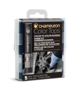 Chameleon Color Tops 5 Pen Set Alcohol Blending Gradient - Gray Colour Tones Chameleon Color Tops 5 Pen Set Alcohol Blending Gradient - Gray Colour Tones