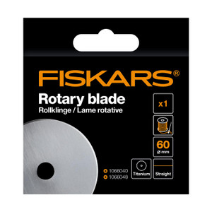 Fiskars 60mm Straight Titanium Carbide Coated Replacement Rotary Cutter Blade Fiskars 60mm Straight Titanium Carbide Coated Replacement Rotary Cutter Blade