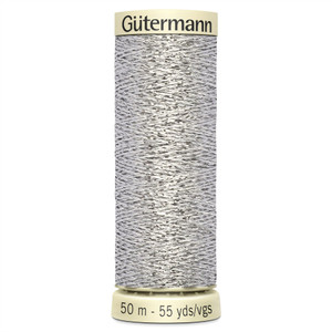 Gutermann Metallic Effect Sewing Thread for Hand and Machine 50m - Silver 41 Gutermann Metallic Effect Sewing Thread for Hand and Machine 50m - Silver 41