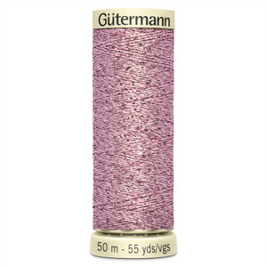 Gutermann Metallic Effect Sewing Thread for Hand and Machine 50m - Pink 624 Gutermann Metallic Effect Sewing Thread for Hand and Machine 50m - Pink 624