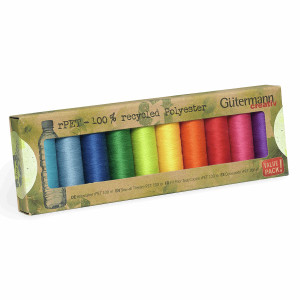Gutermann 100% Recycled Polyester Sew-all Thread 100 - 10 Bright Coloured Reels Gutermann 100% Recycled Polyester Sew-all Thread 100 - 10 Bright Coloured Reels
