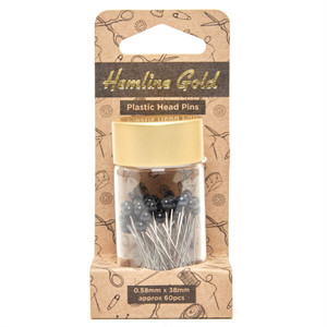 Hemline Gold - Black Plastic Headed Pins Hemline Gold - Black Plastic Headed Pins