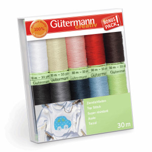 Gutermann 10 Thread Set: Top Stitch - Assorted Colours Gutermann 10 Thread Set: Top Stitch - Assorted Colours