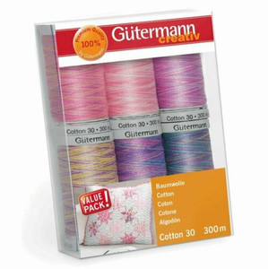 Gutermann 6 Thread Set: 100% Cotton No.30 - Col 4 Gutermann 6 Thread Set: 100% Cotton No.30 - Col 4