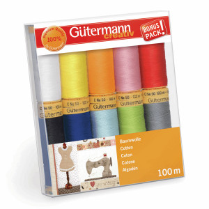 Gutermann 10 Thread Set: 100% Cotton No.50 - Col 2 Gutermann 10 Thread Set: 100% Cotton No.50 - Col 2