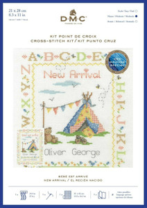 DMC 'New Arrival' Sampler Cross Stitch Kit DMC 'New Arrival' Sampler Cross Stitch Kit