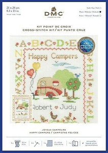 DMC 'Happy Campers' Sampler Cross Stitch Kit DMC 'Happy Campers' Sampler Cross Stitch Kit