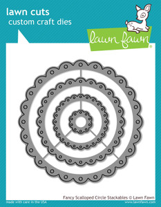 Lawn Fawn Fancy Scalloped Circle Stackables Custom Craft Dies