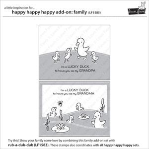 Lawn Fawn Happy Happy Happy Add-On: Family 3X4 Clear Stamp Set