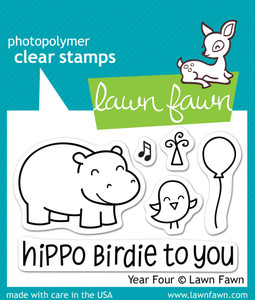 Lawn Fawn Year Four 2X3 Clear Stamp Set