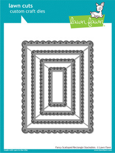 Lawn Fawn Fancy Scalloped Rectangle Stackables Custom Craft Dies Lawn Fawn Fancy Scalloped Rectangle Stackables Custom Craft Dies