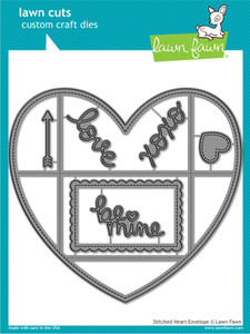 Lawn Fawn Stitched Heart Envelope Custom Craft Dies