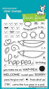 Lawn Fawn Be Hap-Pea 4X6 Clear Stamp Set