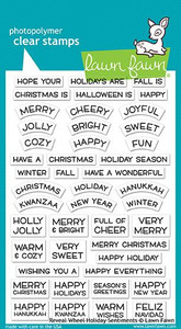 Lawn Fawn Reveal Wheel Holiday Sentiments 4X6 Clear Stamp Set