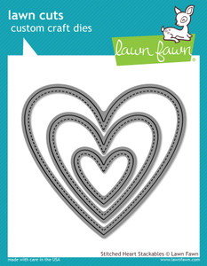 Lawn Fawn Stitched Heart Stackables Custom Craft Dies