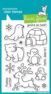 Lawn Fawn Critters In The Snow 4X6 Clear Stamp Set Lawn Fawn Critters In The Snow 4X6 Clear Stamp Set