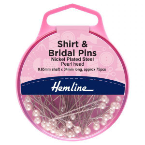 Hemline Shirt & Bridal Pins Nickel Plated Steel 0.65mm x 34mm, approx 75 pcs Hemline Shirt & Bridal Pins Nickel Plated Steel 0.65mm x 34mm, approx 75 pcs