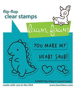 Lawn Fawn RAWR flip-flop 2x3 clear stamp set