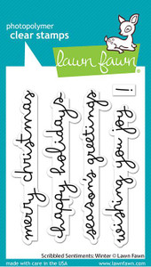 Lawn Fawn Scribbled Sentiments: Winter 3X4 Clear Stamp Set Lawn Fawn Scribbled Sentiments: Winter 3X4 Clear Stamp Set