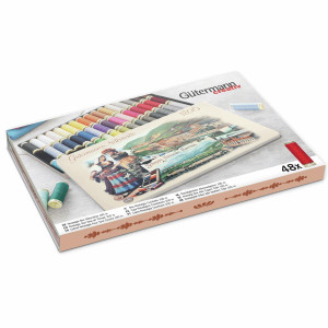 Gutermann Nostalgic '1895' Tin Set - Sew-All 100m Polyester Thread - 48 Colours. Dented tin. Gutermann Nostalgic '1895' Tin Set - Sew-All 100m Polyester Thread - 48 Colours. Dented tin.