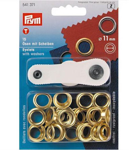 Prym Eyelets and washers, 11MM GOLD Prym Eyelets and washers, 11MM GOLD