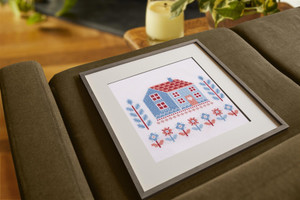 DMC Cross Stitch Kit Folk Cottage by Jo Aston - Intermediate