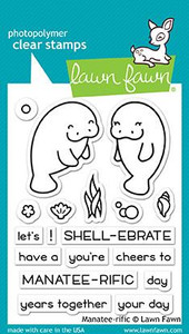 Lawn Fawn Manatee-Rific 3X4 Clear Stamp Set
