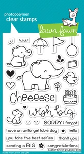 Lawn Fawn Elphie Selfie 4X6 Clear Stamp Set