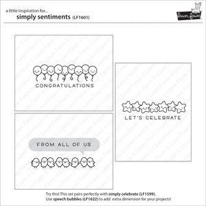 Lawn Fawn Simply Sentiments 4X6 Clear Stamp Set