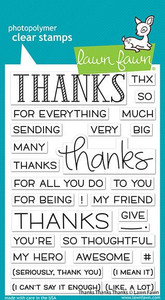 Lawn Fawn Thanks Thanks Thanks 4X6 Clear Stamp Set