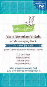 Lawn Fawn 3"X6" Grip Block With Grid Acrylic Block