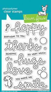Lawn Fawn Scripty Bubble Sentiments 4X6 Clear Stamp Set