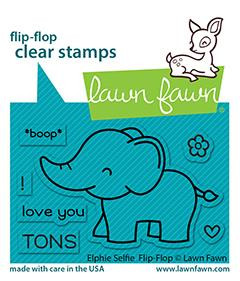 Lawn Fawn Elphie Selfie Flip-Flop 2X3 Clear Stamp Set