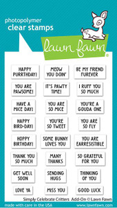 Lawn Fawn Simply Celebrate Critters Add-On