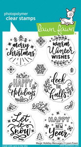 Lawn Fawn Magic Holiday Messages 4X6 Clear Stamp Set