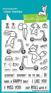 Lawn Fawn Scootin' By 4X6 Clear Stamp Set