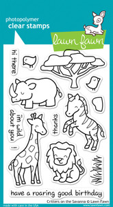 Lawn Fawn Critters On The Savanna 4X6 Clear Stamp Set