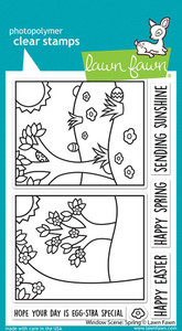 Lawn Fawn window scene: spring 4x6 clear stamp set