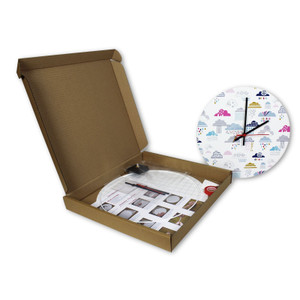 Clock Making Kit - 34cm Diameter with Black And White Hands. Damaged packaging Clock Making Kit - 34cm Diameter with Black And White Hands. Damaged packaging